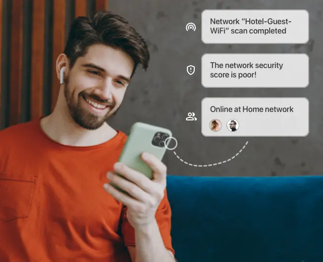 A man using Fing App to scan a network