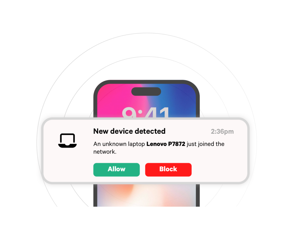 Constant monitoring of your network through the Fing App